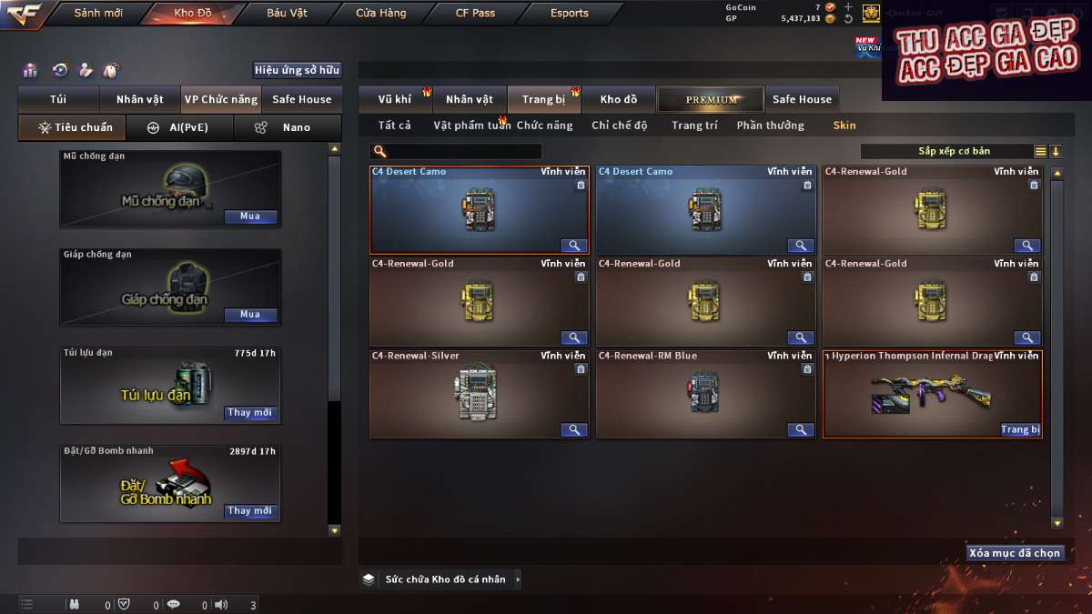 shop acc cf uy tin gia re